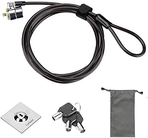 LORADAR Laptop Cable Lock Hardware Security Cable Lock Anti Theft 3 Keys 6.7Ft w/Adhesive Anchors Compatible for Tablets,Laptops, iMac Other Devices Longer Cable (Keyed Different)