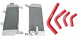 Aluminum Radiator + Silicone hose for 2004-2009 Honda CRF250X CRF250R 2005 2006 2007 2008 (Red)