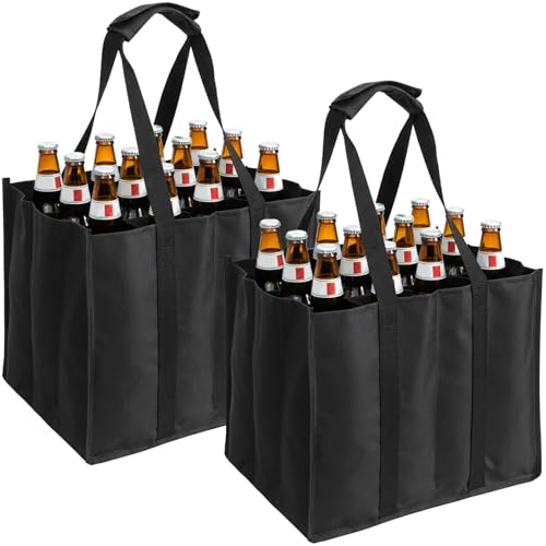 Sac pour bouteilles de vin et bière : rangement noir de 12 compartiments