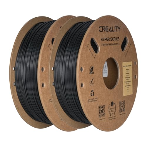 Image of Creality Carbon Fiber PLA Filament 1.75mm 2KG, Hyper PLA-CF for High-Speed Printing 50-300mm /s, Dimensional Accuracy + /- 0.03mm Accuracy,Fits for Most FDM 3D Printers(Black & Black 2-Pack)
