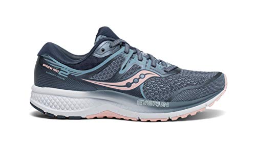 Saucony Women's Omni ISO 2 Running Shoe, Slate/Pink, 6.5 M US