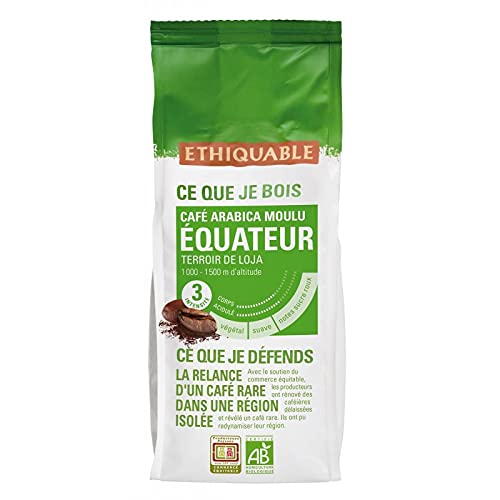 CAFÉ MOULU D'EQUATEUR BIO 250G, ETHIQUABLE, LOT DE 3