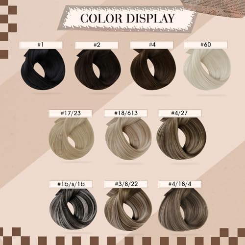 Hetto Hair Extensions Nano Human Hair 18Inch Blonde Human Hair Nano Tip Hair Extensions Real Human Hair Straight Nano Beads Hair Extensions Invisible #60 Platinum Blonde 50g
