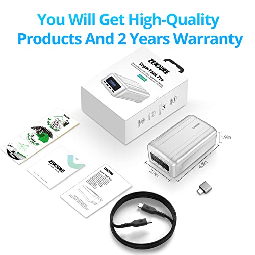 Zendure Portable Laptop Charger 100W Pd 26800Mah Power Bank With 4 Usb-C, 1 Usb-A Adapter, External Battery Pack For Laptop Ipad Iphone Airpods Pro Huawei Oled Display #TOP7
