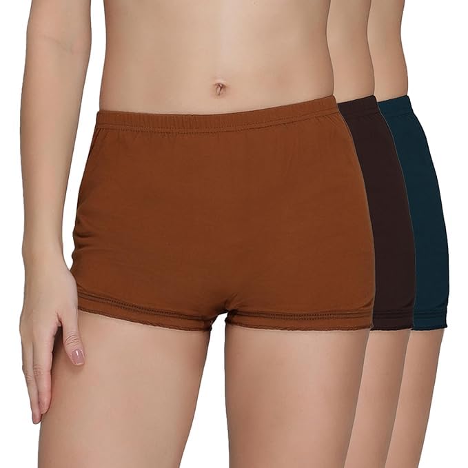 louryn koulyn Pack of 3 Cotton Solid Womenb Boyshort Panty-picture-33