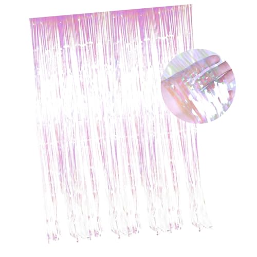 Hemobllo 3 Pecas Cortinas De Casamento Cortina De Ouropel Cortina De Franja Cortinas Metálicas Pano