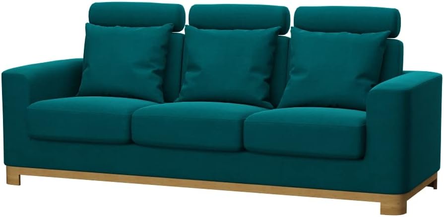 Soferia Replacement Compatible Cover for Salen 3-Seat Sofa, Fabric Majestic Velvet Light Blue