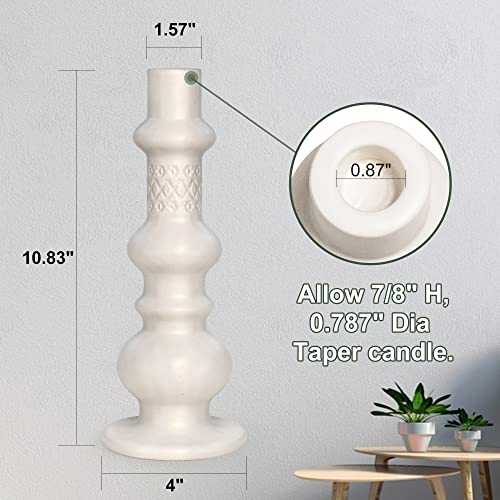 Ybx Candle Holders 10" H White Candlesticks Holders For Taper Candles, Ceramic Candle Stand For Home Decor, Christmas Candle Holder, Table Centerpiece, Wedding, Dinning, Ideal Gift (Pack Of 2) #TOP1