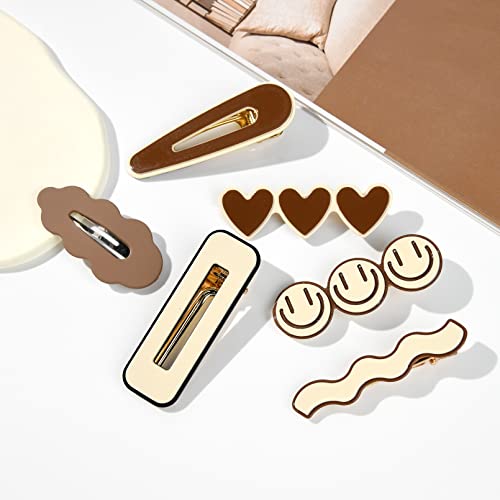 12 Pcs Simple No Bend Hair Clips Cute Hair Barrettes Preppy Hair Barrettes Aesthetic Hair Accessories No Crease Wave Geometric Duckbill Bobby Pins For Women Girls #TOP5