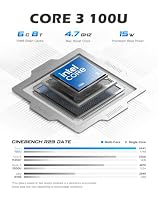 BOSGAME E7 Mini PC Core 3 100U, 6C/8T, bis zu 4,7GHz, 16GB RAM, 512GB SSD – Ansicht 3