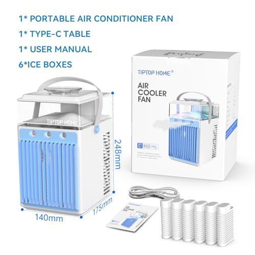 Bubbacare B-BG AIR0415-02 Portable Air Conditioners, 4 In 1 Rechargeable Mini Air Conditioner Evaporative Personal Cooler Humidifier With App Control, 800Ml Mini Ac Desktop Cooling Fan For Office Tent Bedroom thumb #6