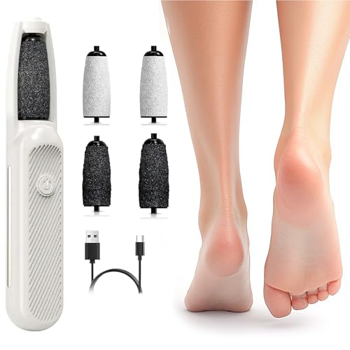 LAIVIYA Râpe électrique pour pieds - Rechargeable - Pour talons fissurés - Pour callosités - Avec 3 vitesses - 4 limes interchangeables