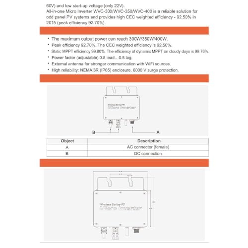 Inversor Solar MPPT 350W Microconvertidor Paneles Fotovoltaicos Tuya 6