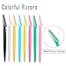 Boao 24 Pcs dermaplaning blades for face Eyebrow Razor face razors for women dermaplane razor Colorful Facial Razor Shaper Trimmer with Precision Cover Dermaplaning Tool
