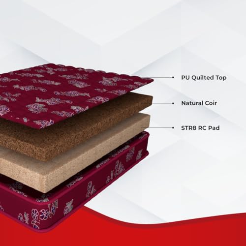 Image of Kurlon Rutile Mattress | Natural Coir Mattress | Breathable | Medium Firm Support | Natural Cooling | PU Quilted | Durable | King Size | 75x72x5 | 5 Yrs Warranty