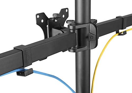 Bramley Power Triple Treble Monitor Screen Desk Mount Arm Double VESA Bracket for Triple 13" to 27" Computer Display or TV | Max Tilt, Rotate & Swivel (Triple Monitor) (Desk Clamp)