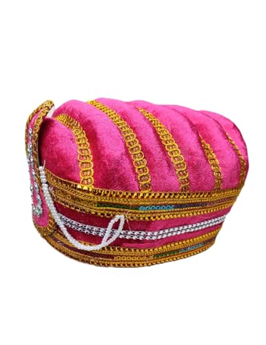 Image of BookMyCostume Traditional Indian Turban, Safa & Pagdi Collection - Ethnic Royal Headwear, Cultural Event & Fancy Dress Costumes | Ideal for Barati, Folk Dance & Themed Functions for Boys, Men & Adults