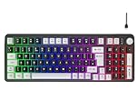 Hofotek 96% Wired Gaming Keyboard,Creamy Membrane Quiet Silent Keyboard with Number Pad & Volume Knob,Light Up Computer USB Teclado for PC Desktop Games Office