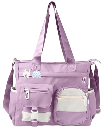 Bolsa mensageiro feminina - Bolsa tiracolo profissional para trabalho elegante bolsa de escritório para viagens de negócios e viagens, Roxa, Bonito