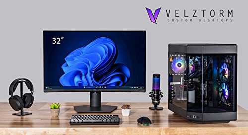 Image of Velztorm Black Praetix Custom Built Y60 Gaming Desktop PC (Radeon RX 7900 XT 20GB (Beats 4080), Liquid Cooled Intel i9-14900K, 64GB DDR5, 8TB PCIe SSD, 1000W PSU, WiFi 6E, Win 11 Home)