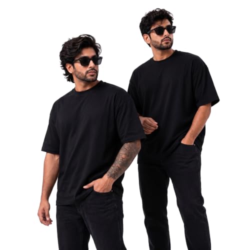 Image of Men's Pure Cotton Oversized Fit Round Neck T-Shirt