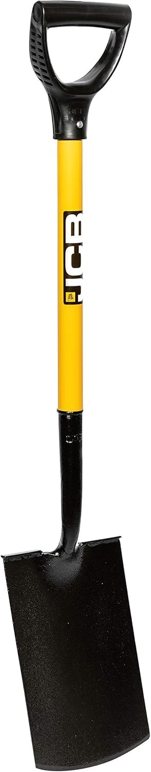 Jcb Yellow And Black - Professional Solid Forged Treaded Carbon Steel Digging Garden Spade - Professional Long Handle Site And Gardening Tools - For Home Improvements, Planting, Fencing, Borders, Metal Detecting