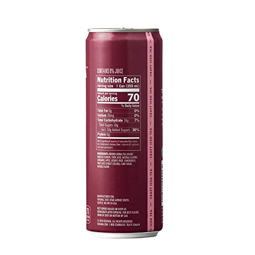 Teavana Craft Passion Tango Iced Natural Herbal Tea with Apple, Lemongrass, Cinnamon, Hibiscus Flavor 12 Fl. Oz. Cans (Pack of 12)