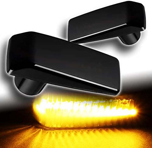 HYPERSPEED Luces LED ámbar de señalización frontal y direccional, conjunto de 2 piezas compatibles con Mercedes-Benz W124 W202 W140, piezas de