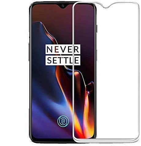 REY 2X Protector de Pantalla 3D para ONEPLUS 6T - One Plus 6T - ONEPLUS 7, Blanco, Protección Completa, 3D / 4D / 5D