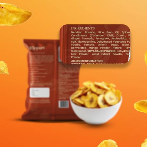Image of Upperi Masala Twist Kerala Banana Chips | 70g | Spiced Nendran Banana | Real Indian Masala | Rice Bran Oil Fried | Zero Trans Fat | NABL Certified | Vegetarian