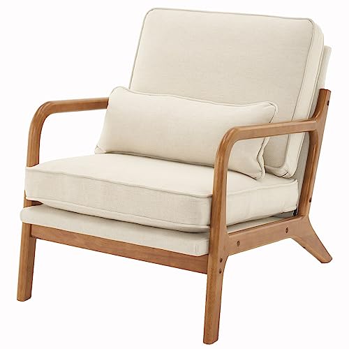 Sillón Plegable Tela Lino Blanco miniatura 1