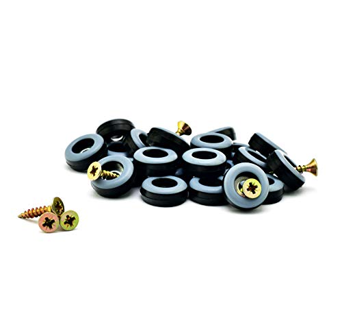 store HD - Patín deslizante para muebles para atornillar, 20 mm de diámetro, teflón, guía 20 PTFE con tornillos, mejor alternativa a los deslizadores de fieltro