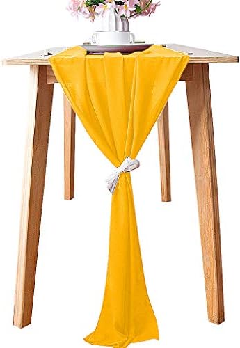 Chiffon-Table-Runner 29x120-Inch Baby Blue Wedding Table Runner 10Ft Long Sheer Table Runner Garden Xmas Table Runner Baby Shower Bridal Table Decoration