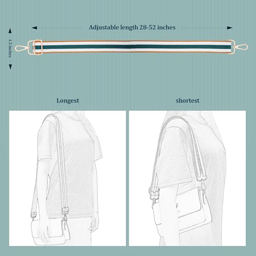 Image of chushui Woven Stripe Purse Straps,Replacement Crossbody Wide Shoulder Adjustable Strap for Bag Handbags,Green and White and Yellow