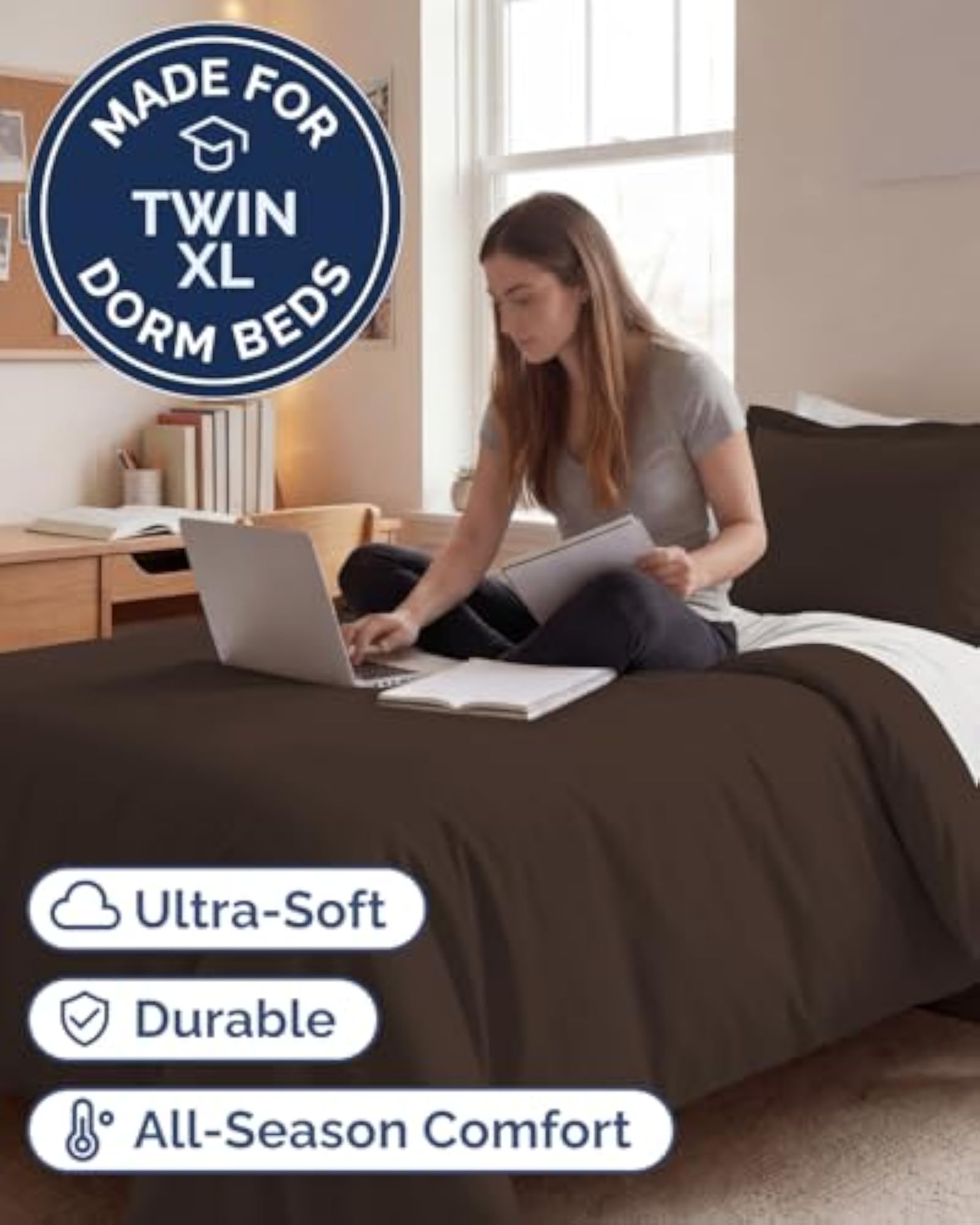 Duvet Cover Twin/Twin XL Size, Extra Soft Dorm Bedding