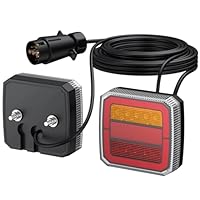 DTEANJU Anhänger Beleuchtung Komplett Set LED 12–30V, 7-polig mit Kabel, E-Mark, IP65 Rückleuchten für PKW Anhänger Wohnwagen