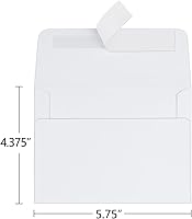 Vista 2 de Paquete de 100 sobres de papel blanco A2 para despegar y sellar, sobres de invitación para bodas, RSVP, fotos, tarjetas de felicitación, baby
