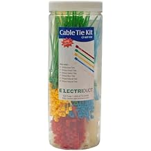 Electriduct Economical Small Cable Tie Kit - 600 Nylon Zip Ties Assorted Colors and Sizes
