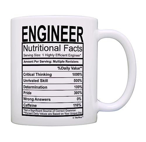 Thiswear engineering gifts for men funny engineer nutritional facts...