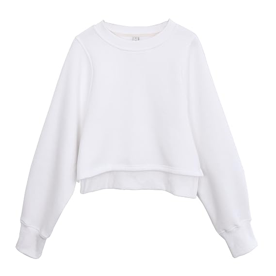 Fleece Cropped Hoodie Long Sleeve 