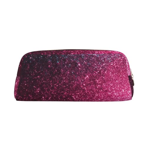 BSCKKDMN レザー 筆箱 かわいい ジッパー ペンシル ポーチ ペンバッグ 多機能 旅行 メイク コスメ バッグ グラデーション スパンコール スパークル キーポーチ 女性 男性 仕事 オフィス