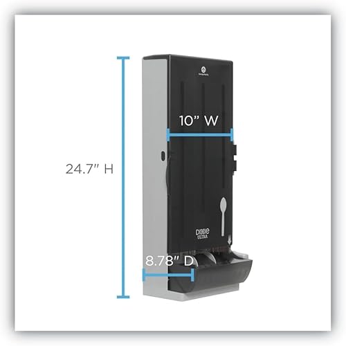 Miniatura 6 de Despachador de utensilios, cucharas Dixie SSSD120 SmartStock, 10 x 8.75 x 24.5 Pulgadas, color gris translúcido