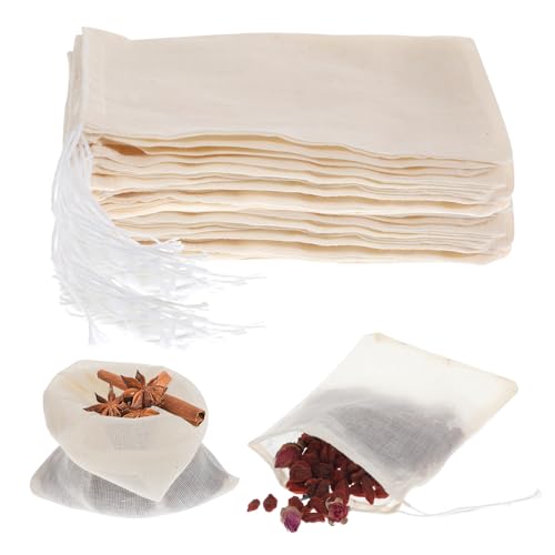 Giantree 20 sacchetti per spezie, riutilizzabili, vuoti, in mussola, sacchetti per zuppe, sacchetti per cucinare in cotone naturale a maglia fine, sacchetti per cheesecloth per caffè freddo (10 x 15