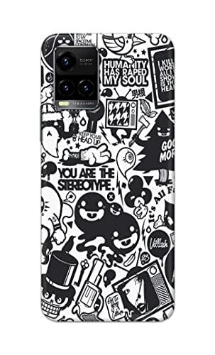 Image of PRINTFIDAA Printed Hard Back Cover Case for Vivo Y33S | Vivo Y33T | Vivo Y32 Back Cover (Mixed Cartoon) -702