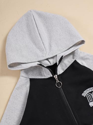 Boy's Tracksuit 2 Pieces Sport Outfit Hoodie Sweatshirt and Sweatpants Jogging Pants Set Activewear4