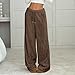 Funnyrap Women's Plush Fuzzy Pajama Pants Warm Cozy Pj Bottoms Elastic Waist Wide Leg Lounge Pants Flannel Pajamas Bottoms Dark Brown