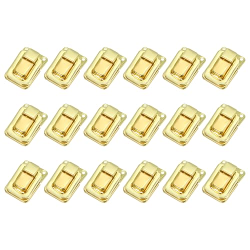 Image of PATIKIL Toggle Catch Lock 1.4 inch x 0.9 inch, 18 Pack Metal Buckle Hasp Lock Latch Clasp for Jewelry Box Wooden Case Decoration, Gold