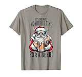 It's The Most Wonderful Time For A Beer Cool Santa Christmas T-Shirt
