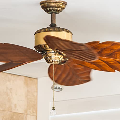 Image of Outanaya 2Pcs Crystal Beaded Ceiling Fan Pull Chains Decorative Pull Chain with Connector for Ceiling Fans and Light Fixtures Modern Style Extension with Eye-catching Visual Effect