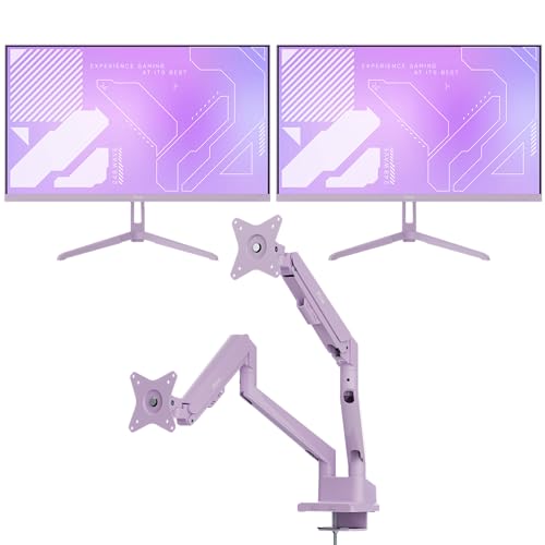 Image of Pixio Two PX248 Wave Purple 24 inch 200Hz FHD 1080p Resolution Fast IPS Panel 1ms GTG Response Time Gaming Monitor and PS1D Wave Purple Dual Monitor Arm - Fits up to 32 inches and 19.8lbs